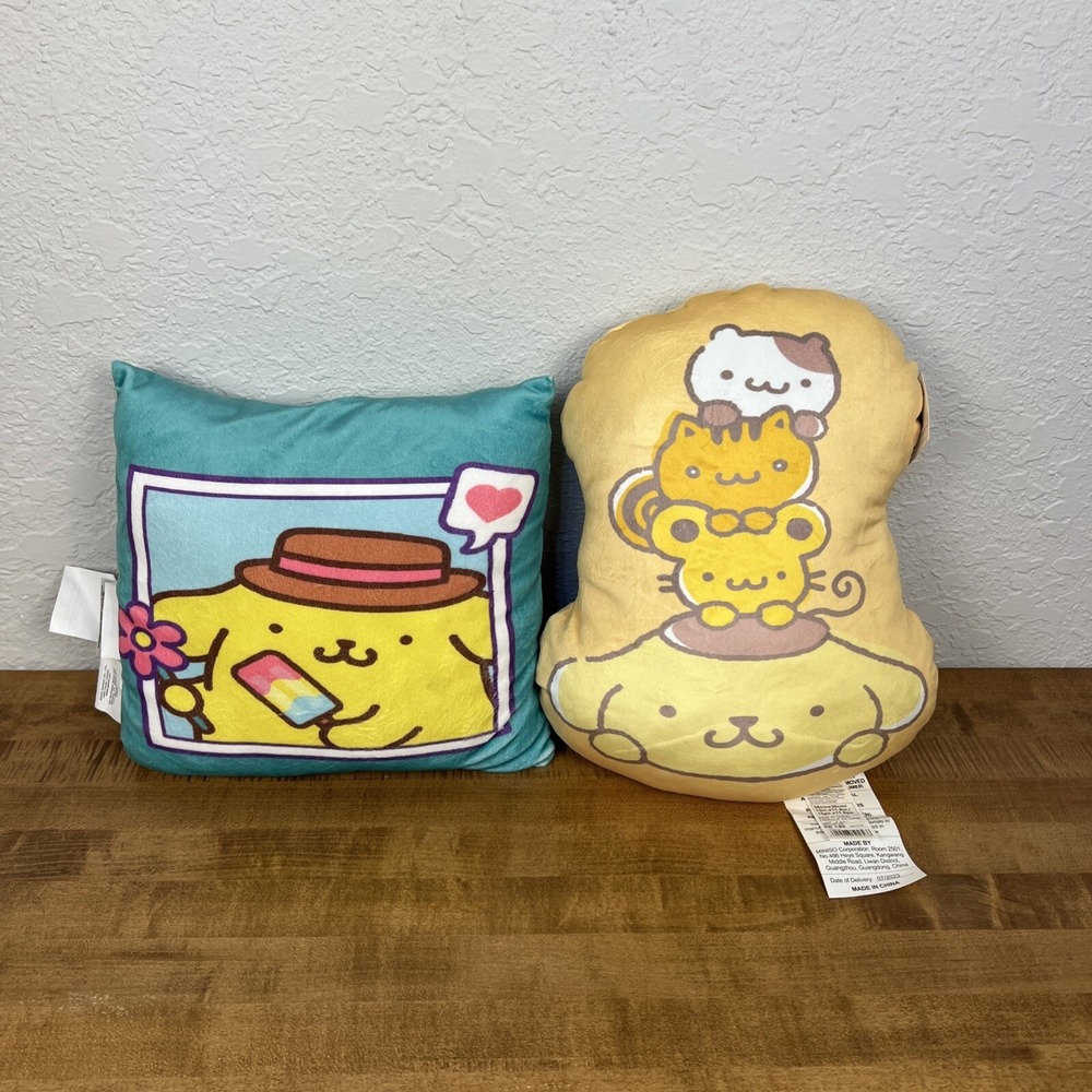 Lot Of 2‎ Pompompurin & Friends, Pom Beach Pillows Sanrio Characters